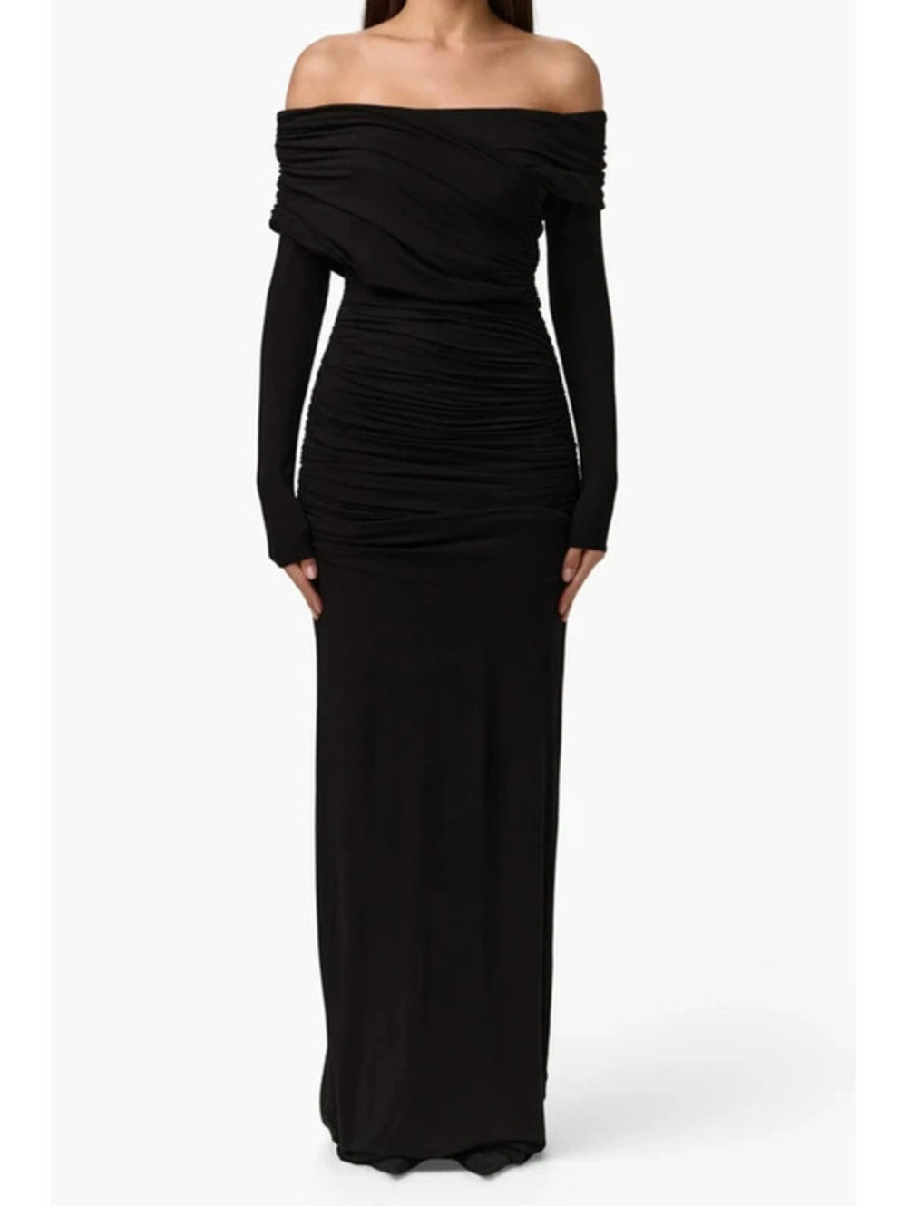 Smooth Off the Shoulder Long Sleeve Maxi Dress